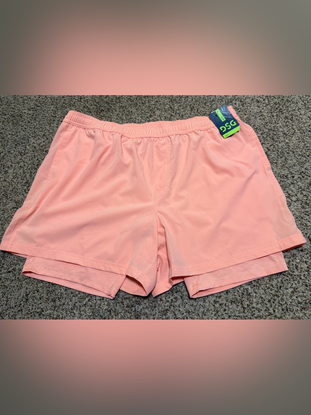 DSG Pink Ray Agility 2-in-1 Athletic Shorts Mens XXL NWT